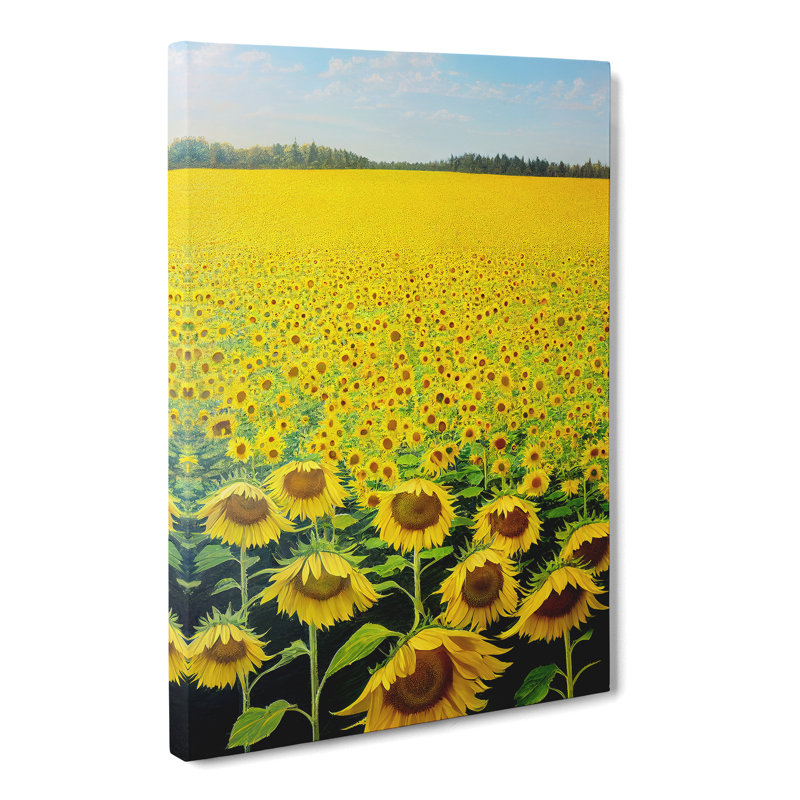 Manzer Sunflower Field Painting Vol.1 - Wrapped Canvas, 50cm H x 35cm W