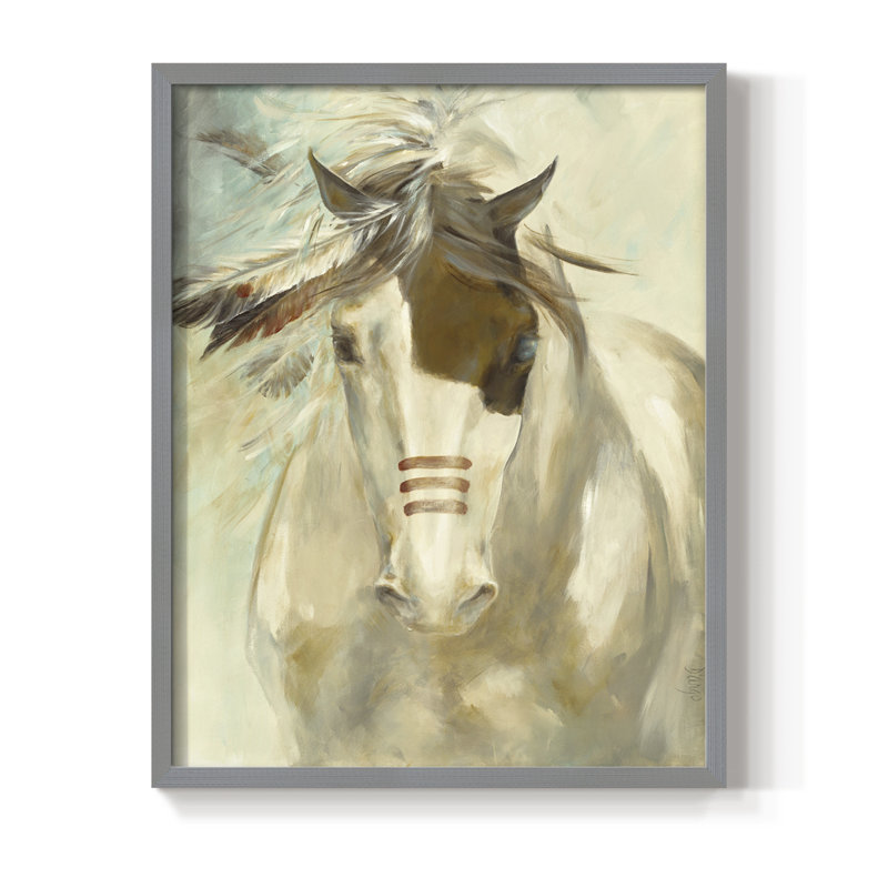 Warrior Framed Print - Solid Wood, 15" H x 12" W, Gray