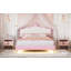 Lit plateforme tapissier avec bandes claires-1109022923