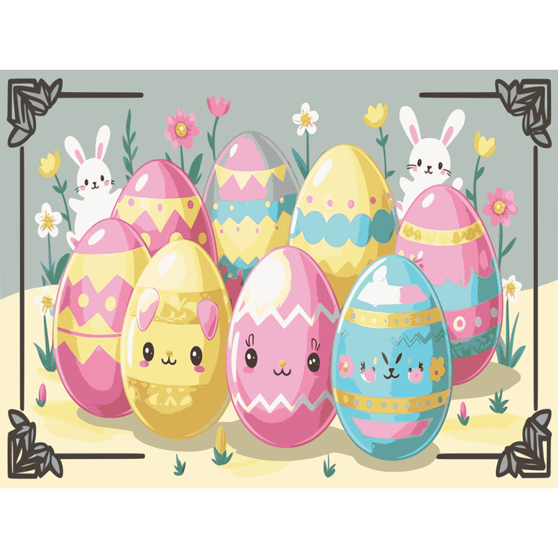 The Holiday Aisle® Easter Spring Holiday Rug, Rectangle 2' x 3'