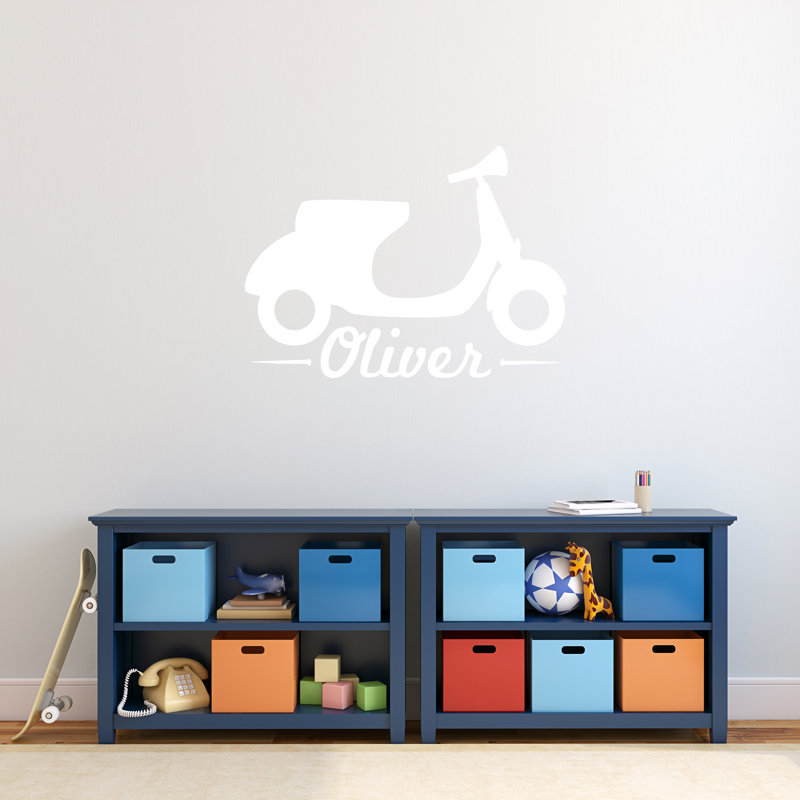 Adhésif décoratif scooter, Blanc, Oui