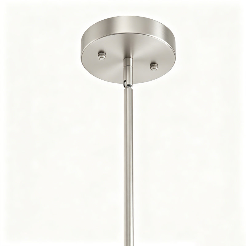 Luminaire suspendu carré 1 lumière avec abat-jour en verre transparent, hauteur réglable, Nickel