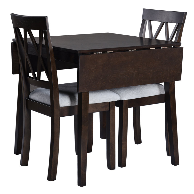 Table de salle à manger rectangulaire avec pieds en bois d'hévéa, extensible de 29 à 45 po, espace pour les petits espaces, capacité de poids de 250 lb, salon de conception moderne, cuisine, espace