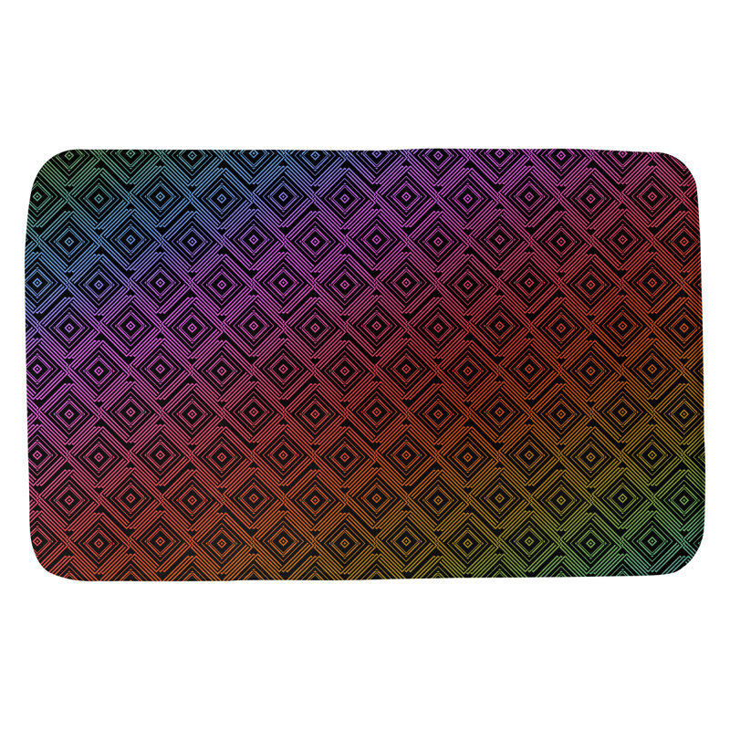 Tapis pour salle de bain labyrinthe Mcguigan, l 21 po x L 34 po, Rouge / rose / vert