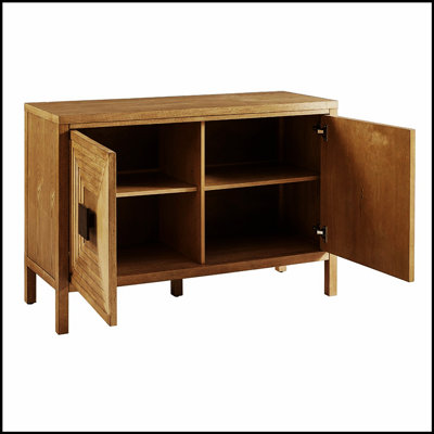 2-Door Accent Cabinet with Adjustable Shelves, Perfect for Stylish Storage and Retro Design in Any Room