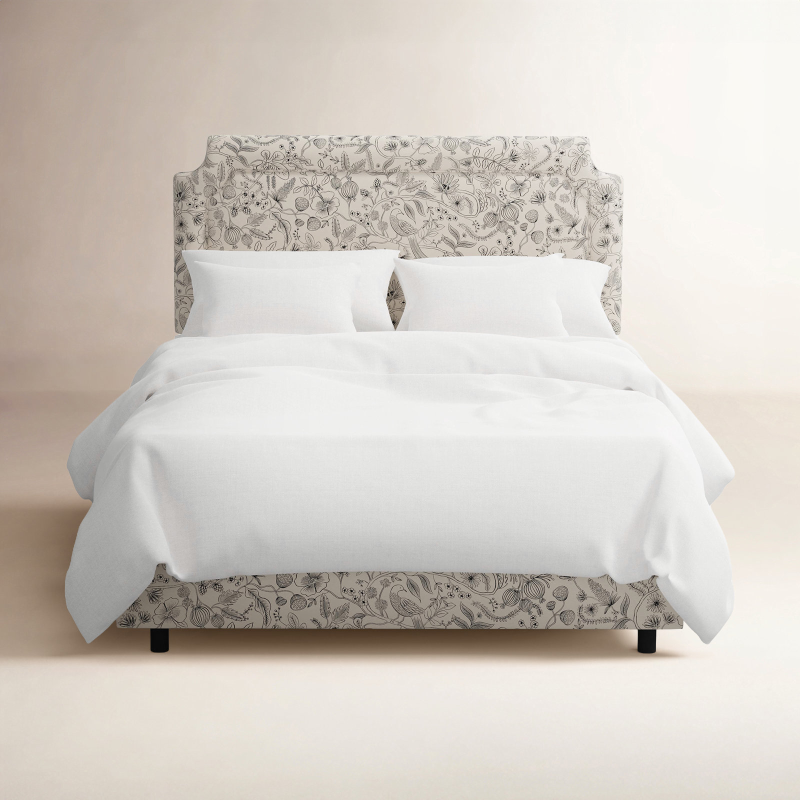 Rifle Paper Co. x Cloth & Company Hampton Bed, Twin, Aviary Black & Cream
