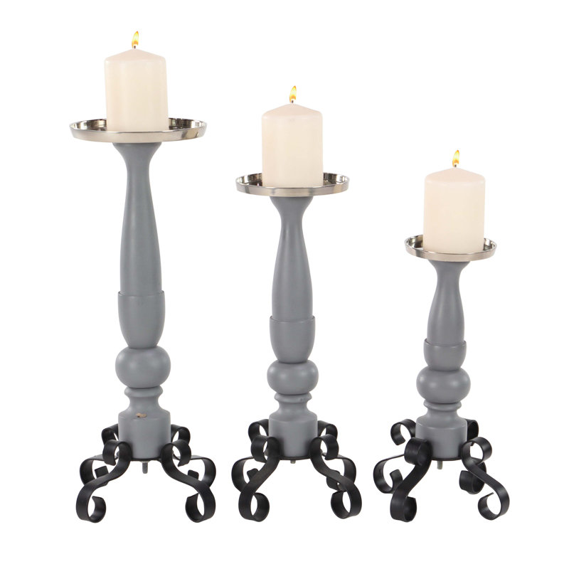 Wood Tabletop Candlestick