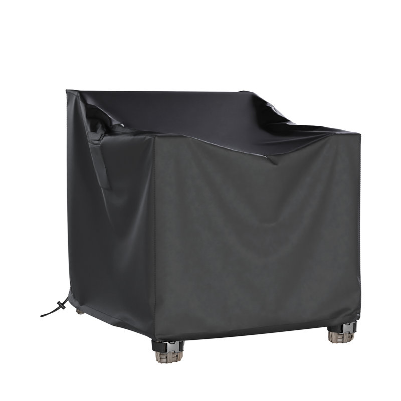 Weatherproof Patio Chair Cover with Breathable, Durable Water-Resistant PVC Protection, Adjustable Elastic Hem, Click-Close Straps and Air Holes