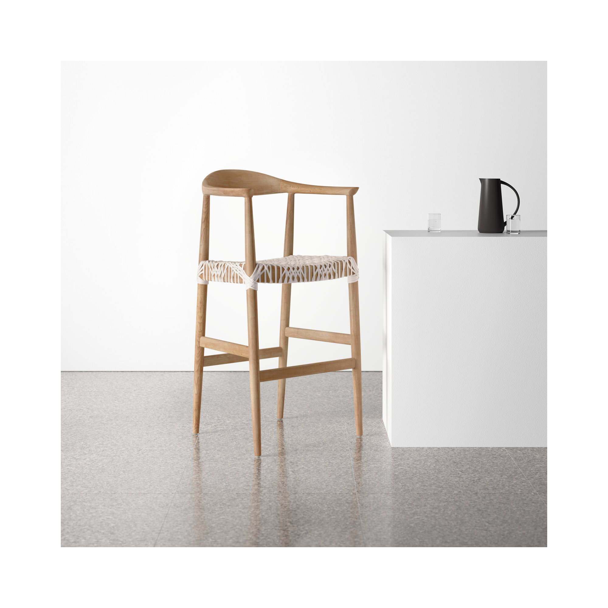 Kazbah Leather Bar & Counter Stool, Bar Stool (29” Seat Height)