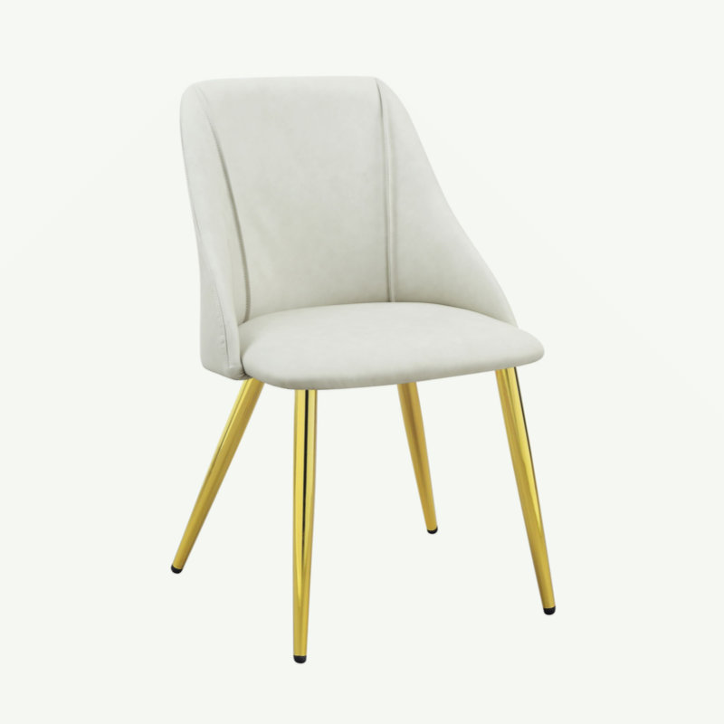 Ensemble de 2 chaises d'appoint en cuir synthétique blanc Gaines