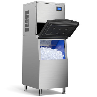 Machine à glaçons 600LBS / 24H commerciale, 560LBS grand rangement pour restaurants, bars et hôtels