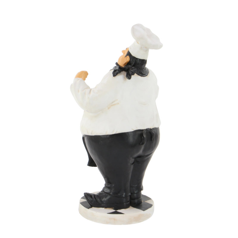White Polystone Chef Sculpture with Wine Holder Slots