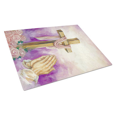 Tapis de pâques en verre à main caroline priant
