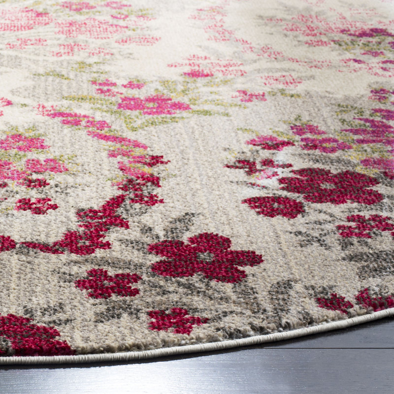 Wulfsohn Performance Floral Rug, Round 6'7"