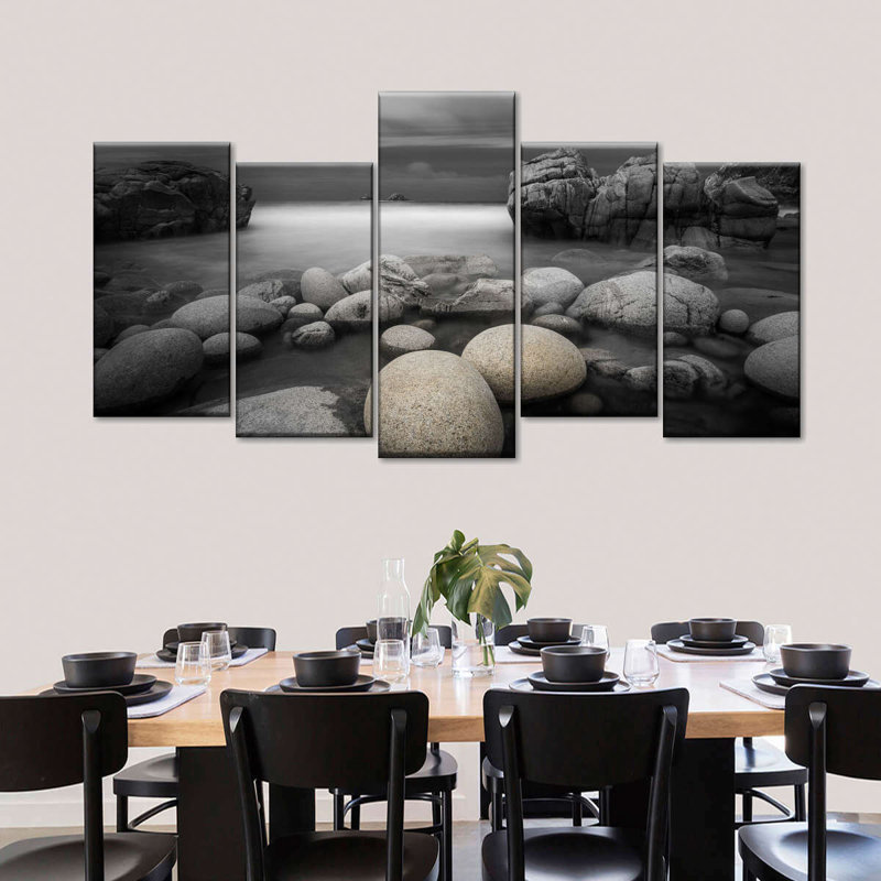 Ensemble 5 pièces Pop Rocky Beach sur toile, H 49 po x l 24 po x P 1,25 po