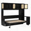 Lit escamotable avec bureau et armoires en rotin, lit mural peu encombrant pour bureau à domicile-283651002