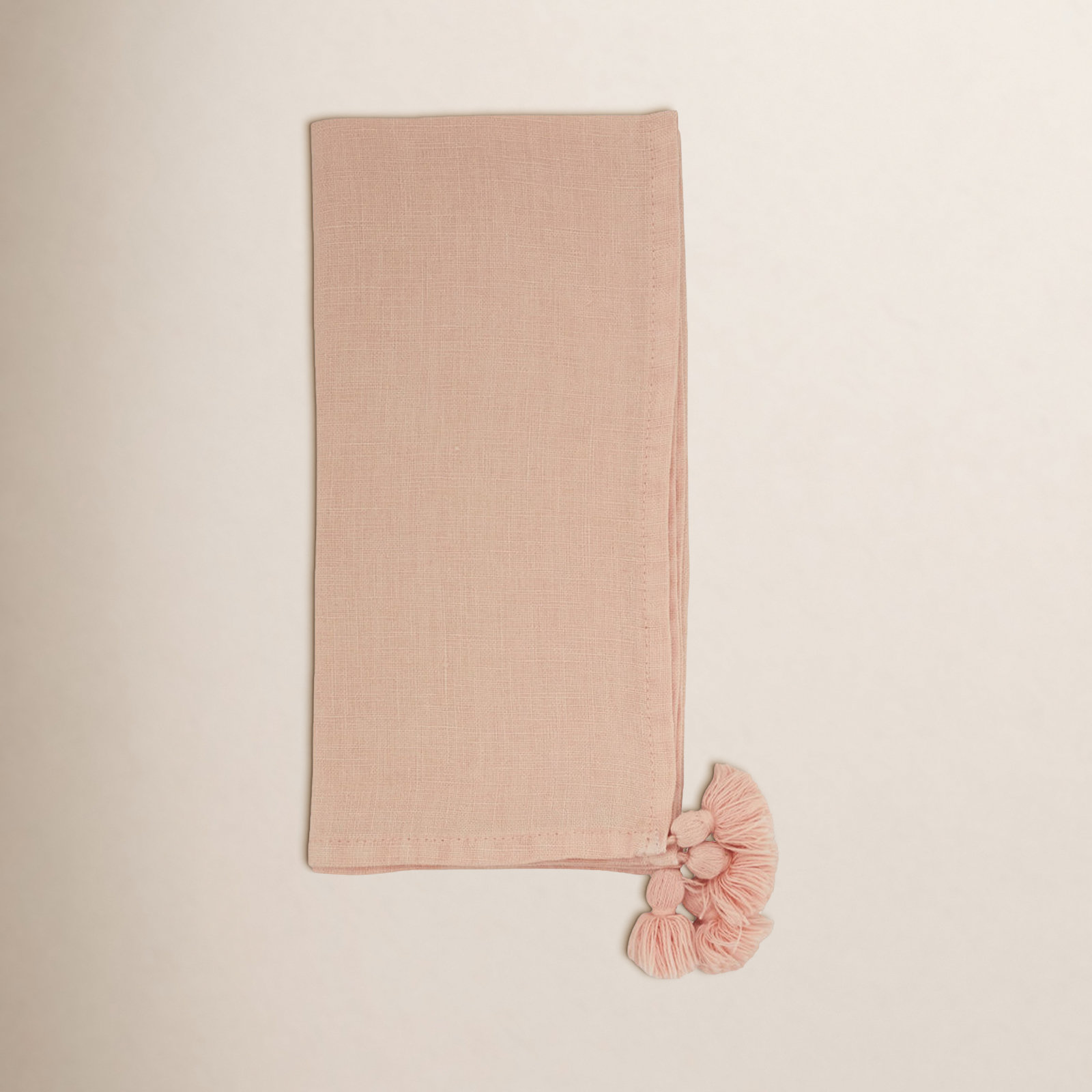 Rowan Collection Linen No Pattern Square Napkin, Rose
