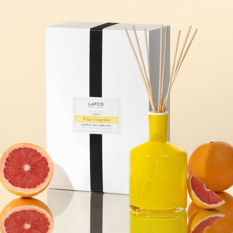 Diffuseur à roseaux blanc avec pamplemousse Signature