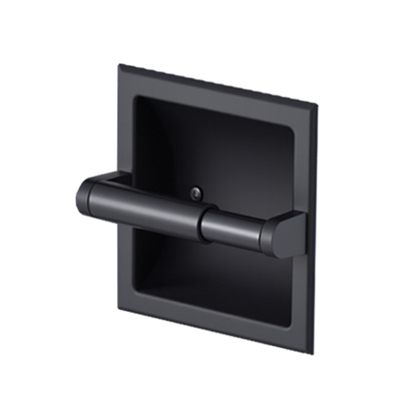 Porte-papier hygiénique encastré, Noir