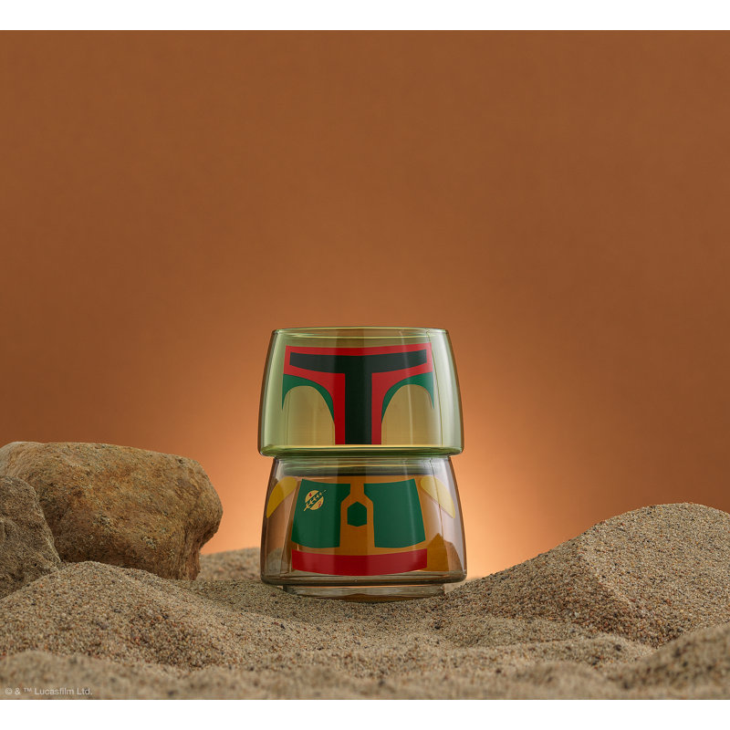 JoyJolt Star Wars Stackable Character Collection Boba Fett Stackable Glasses - 8 oz