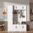 4-in-1 Tall Modern Hall Tree With Shoe Storage,  Cabinets, Coat Hooks, Metal Handles And Adjustable Shelves-930023782