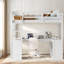 Lit mezzanine double avec rangement peu encombrant, bureau en bois aggloméré moderne