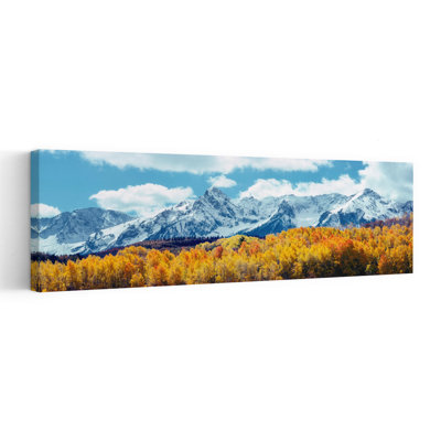 Snow Covered Mountain Range San Juan Mountains Colorado USA by Jack Krawczyk - Wrapped Canvas Panoramic Print