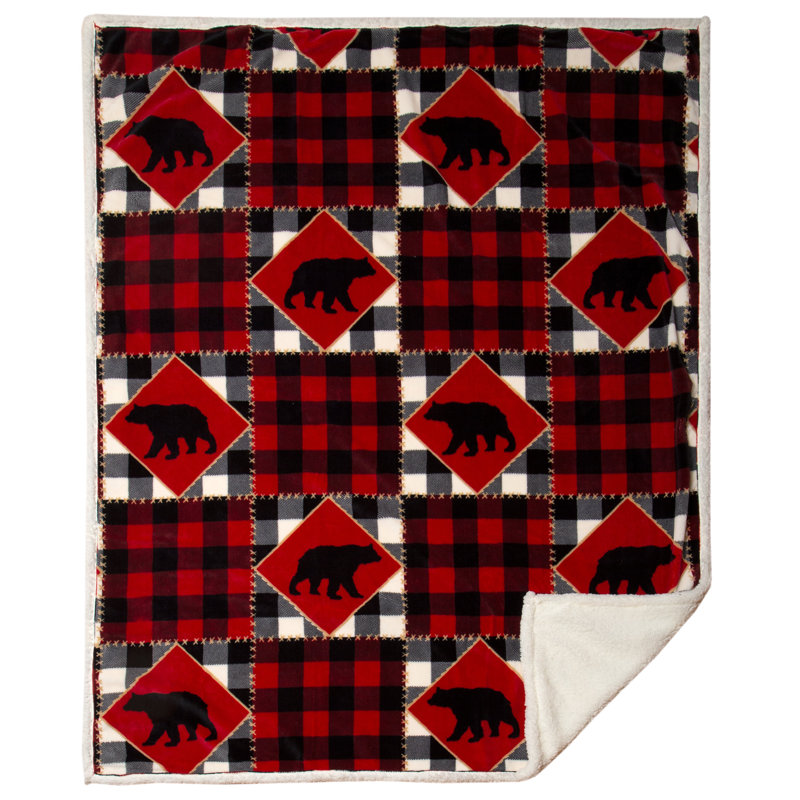 Lumberjack Bear plush throw