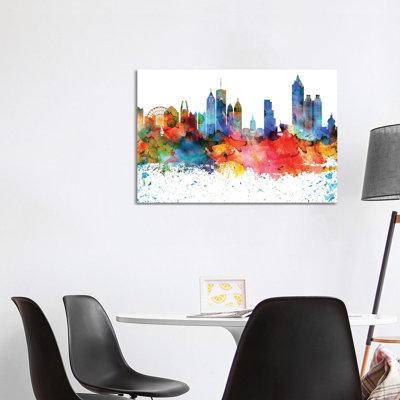 Atlanta Skyline 1 Piece Wrapped Canvas Painting