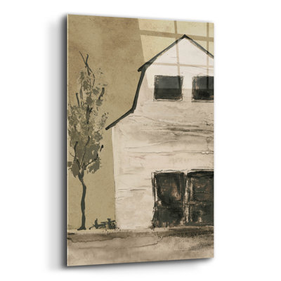  «Brown Barn 4» par Chris Paschke, art mural en verre acrylique, 16 po x 24 po