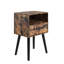 Table de chevet décorative pour chambre à coucher et salon: petite conception, tiroir de rangement, tablette ouverte en bois, nettoyage facile