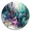 Décoration murale ronde en métal verte et mauve à encre liquide-88627618
