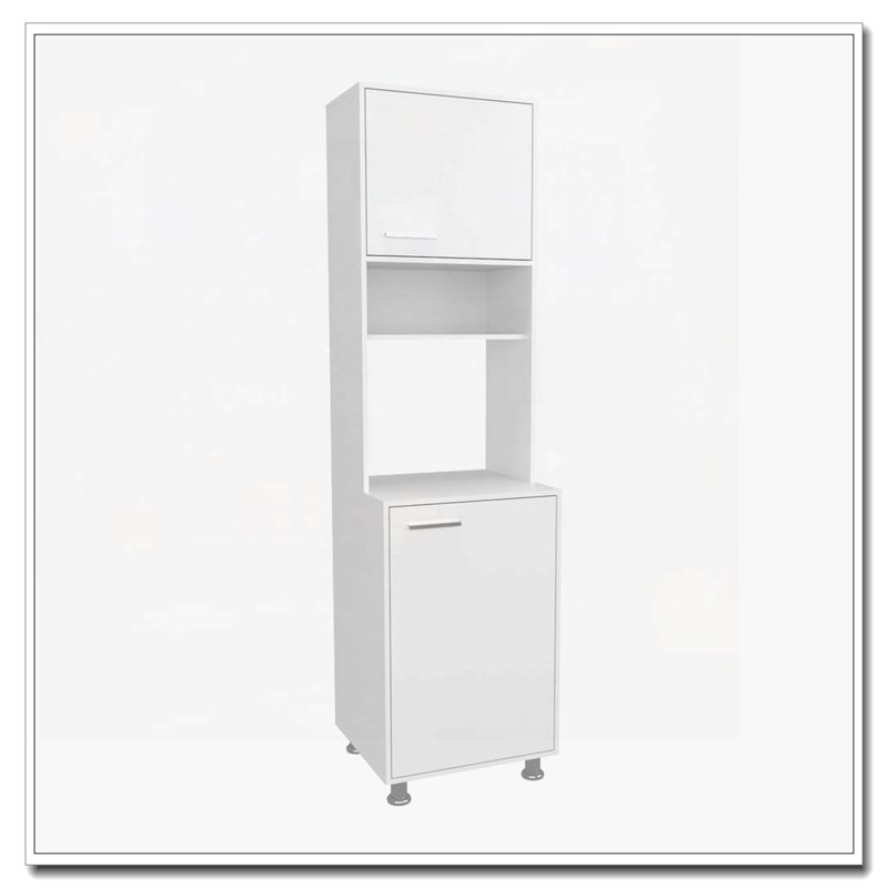 Garde-manger blanc avec rangement ouvert et 2 portes