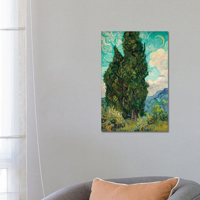 Cypresses I by Vincent Van Gogh - Wrapped Canvas Painting