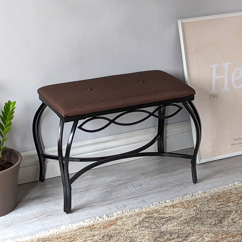 Cerro Polyester Blend Upholstered Bench, Mocha Brown