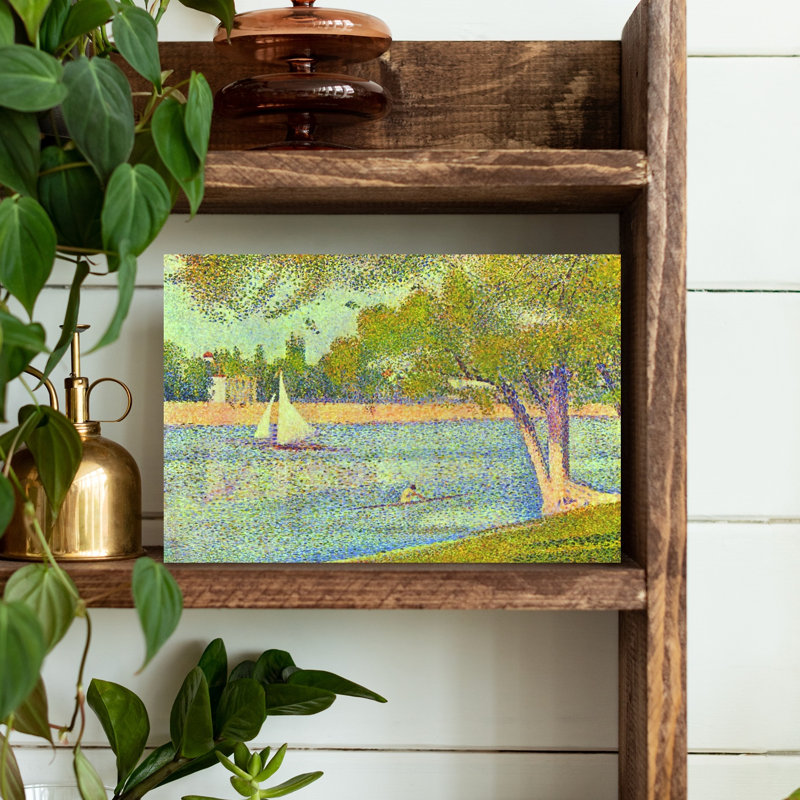 Banks of seine, reproduction d'art classique classique, H 12 po x l 18 po