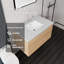 Meuble-lavabo flottant avec portes à fermeture douce et comptoir en marbre de culture-468496494