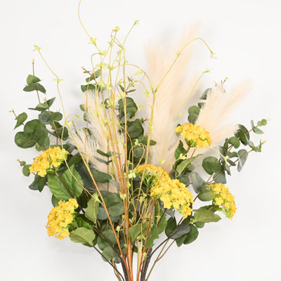 Arrangement floral de 40 po d'herbes hortensias artificielles pour remplissage de vase, brindille de campagne, eucalyptus, branche, feuillage, longue tige, bouquet en vrac pour fête de mariage