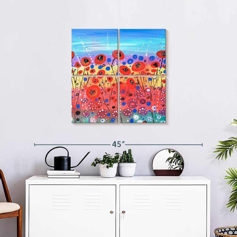 Floraison en été, H 26 po x l 26 po