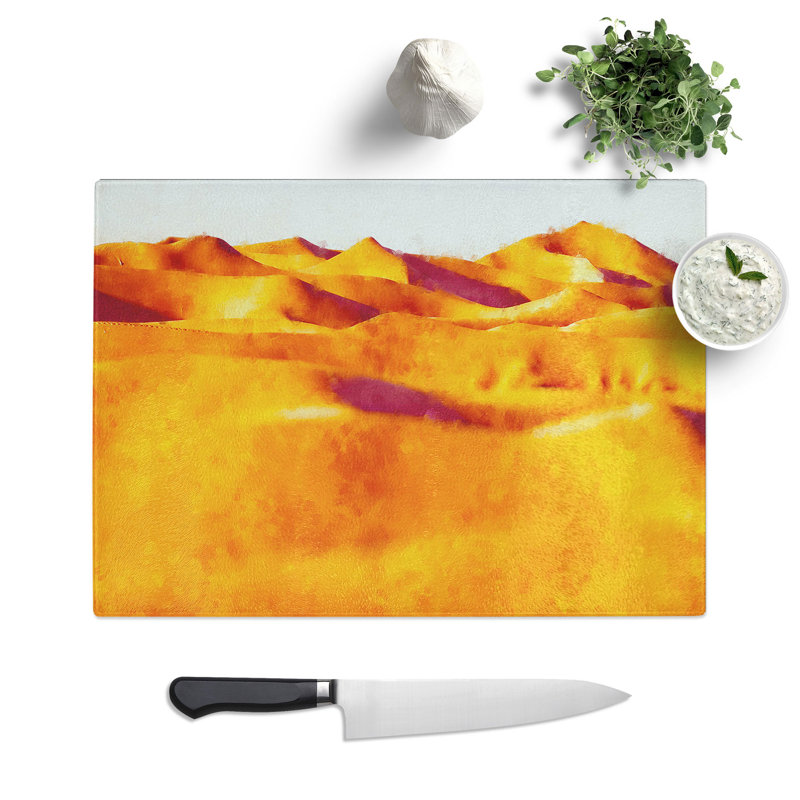 Sand Dunes of Iran Painting Chopping Board, 0.4cm H x 20cm W x 28.5cm L
