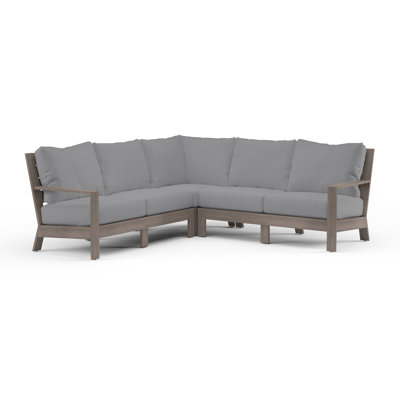 Laguna 89.17'' Wide L-Shaped Powder Coated Aluminum Patio Sectional with Sunbrella® Cushions