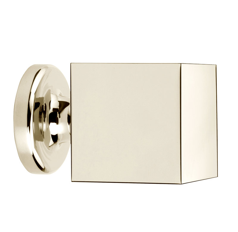 Haute 15/16" Length Square Knob, Polished Nickel, 1.18" H x 1.25" W x 1.25" D