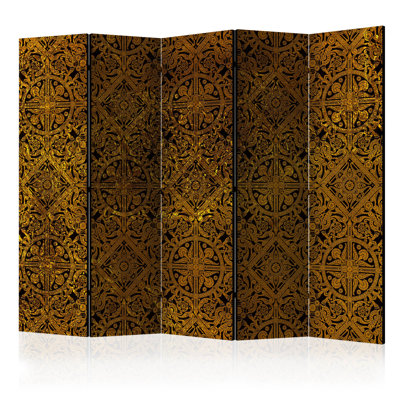Gulfasa 225cm W x 172cm H 5 - Panel Solid Wood Folding Room Divider