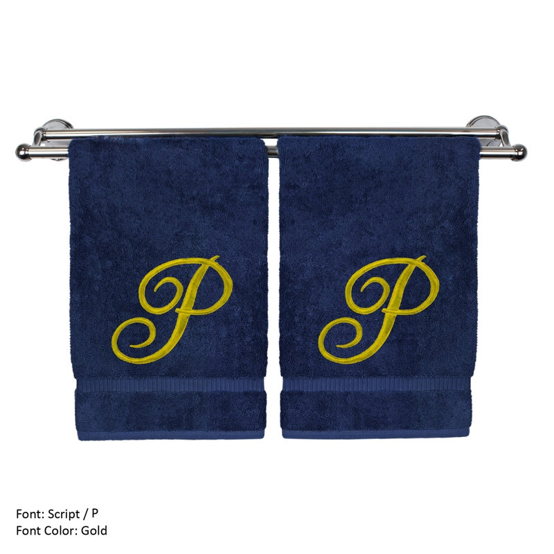 Super Plush Washcloth, Navy/Gold, P