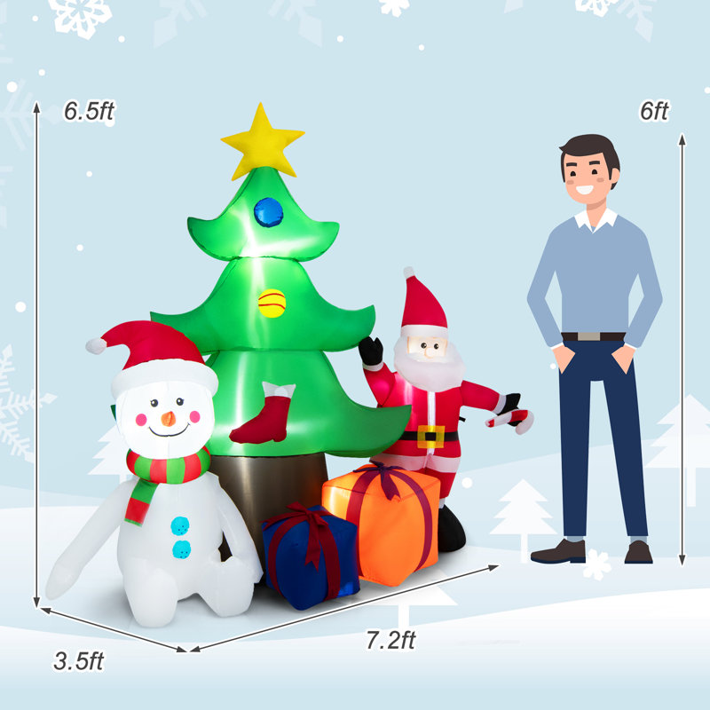 Weather Resistant Staked Christmas Santa Claus and Presents Inflatable Outdoor Decoration