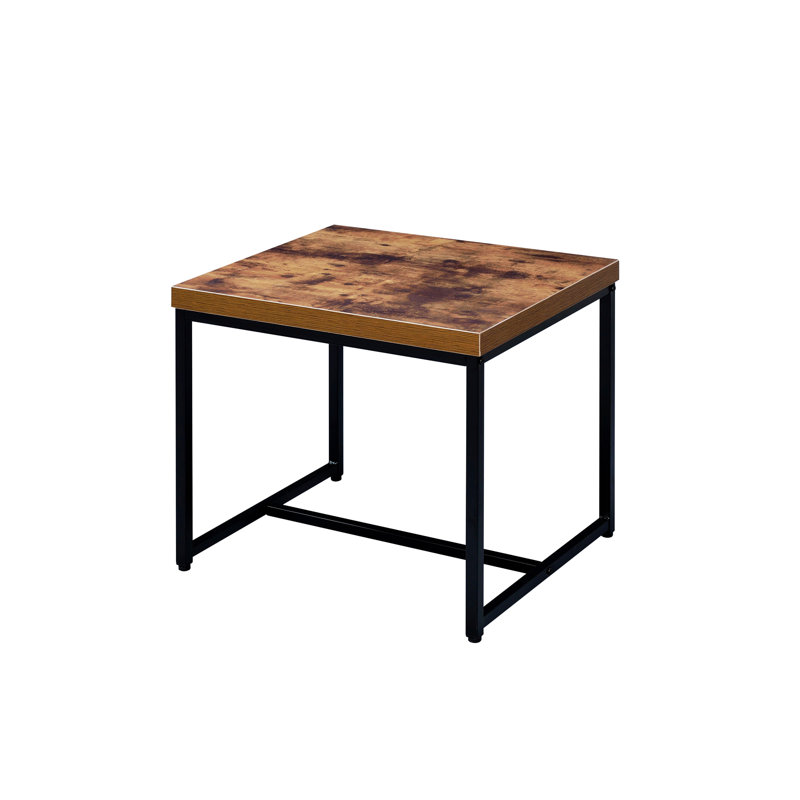 Rectangular Sled End Table, Oak Wood
