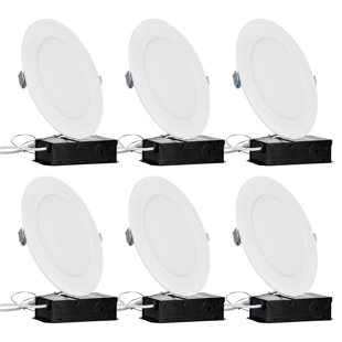 Elite Dimmable 6" IC Rated LED Recessed Lighting Remodel Ultra Slim, 3000K, CRI90, ETL & ES Listed (Set of 6)