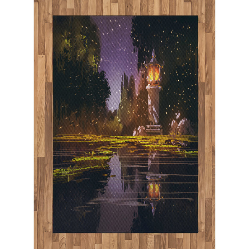 Landscape High Density Long Fiber Poly Threads Decorative Area Rug Carpet, Rectangle 4' x 5'8"