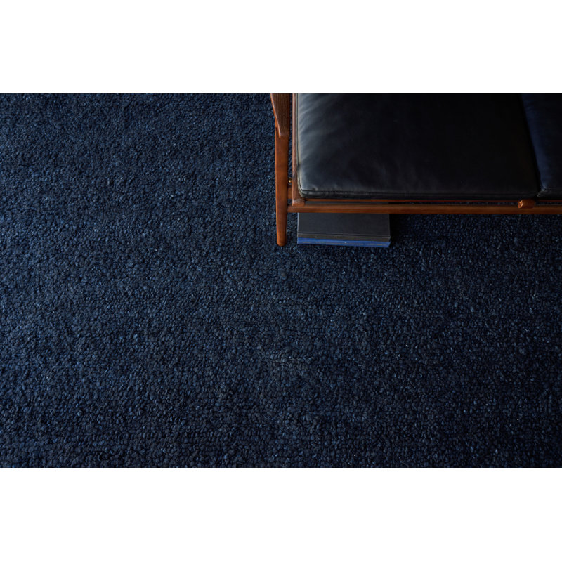 Borelli Wool Area Rug in Navy Blue, Rectangle 14' x 18'