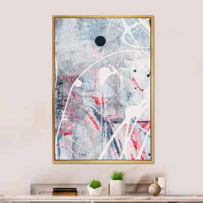 Black Red And White Colors Spatters II - Modern & Contemporary Canvas Wall Decor